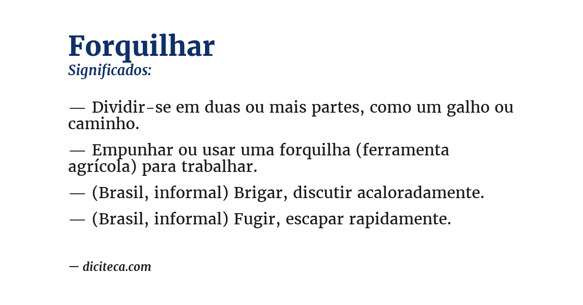 Significado de forquilhar