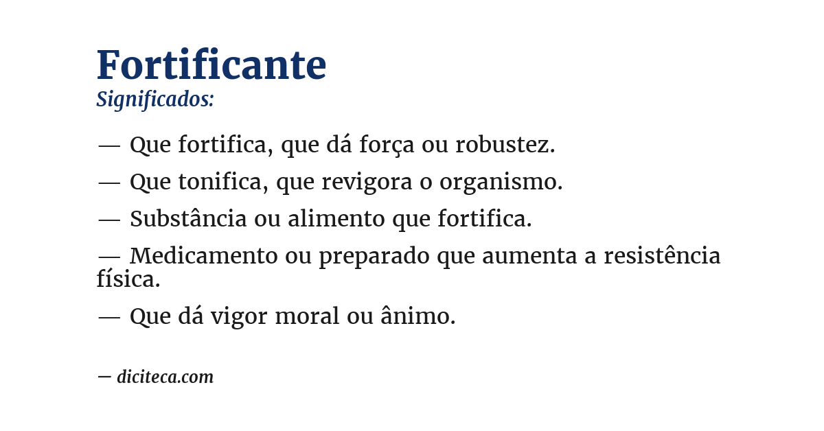 Significado de fortificante