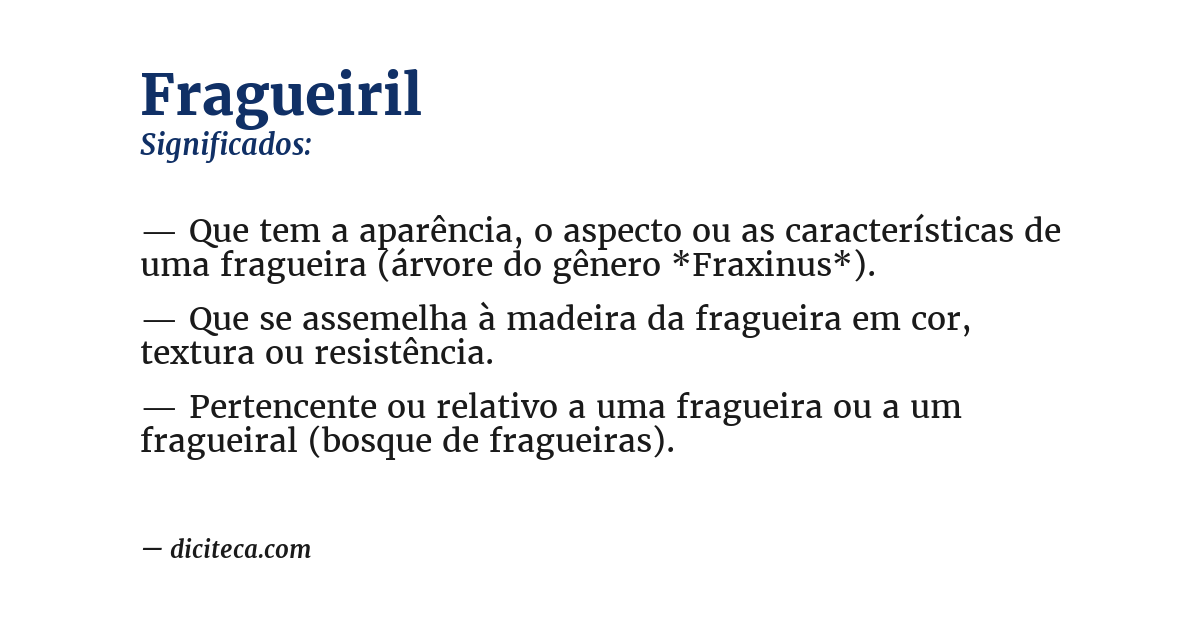 Significado de fragueiril