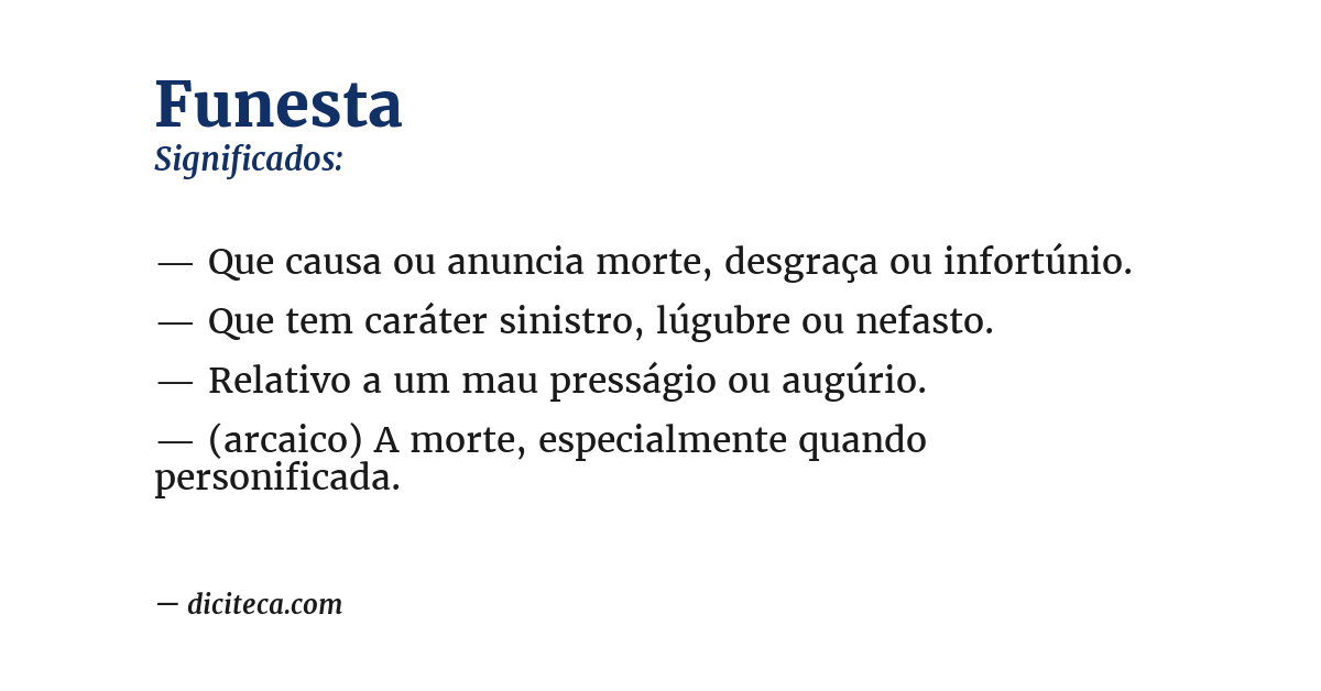 Significado de funesta