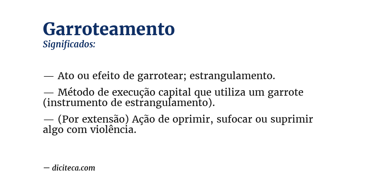 Significado de garroteamento