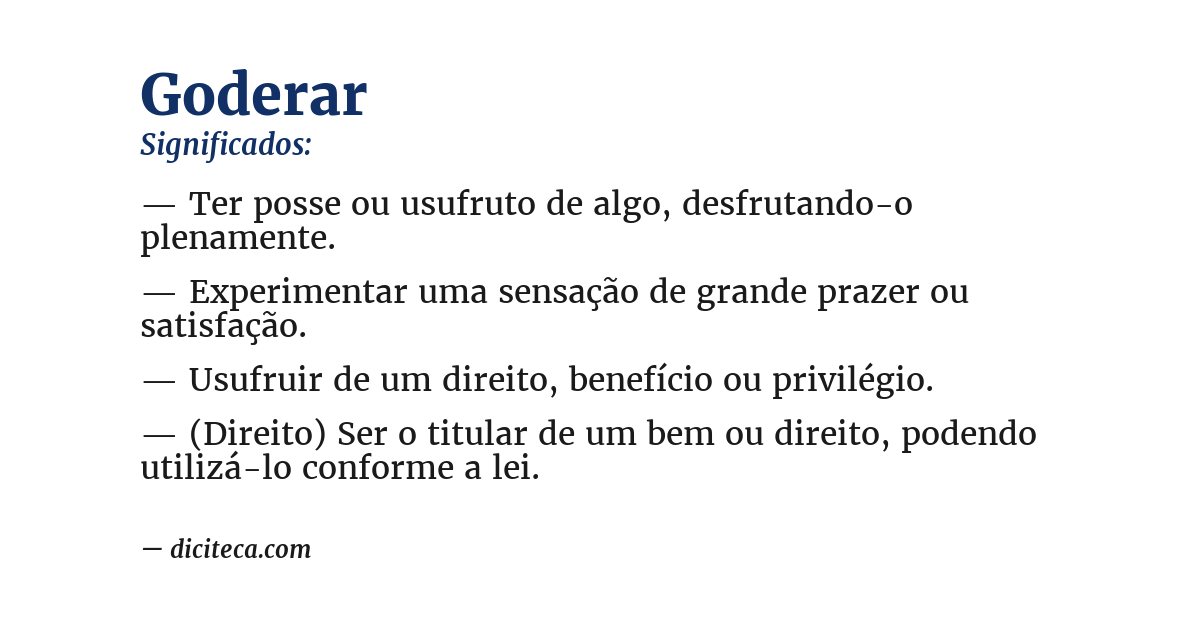 Significado de goderar