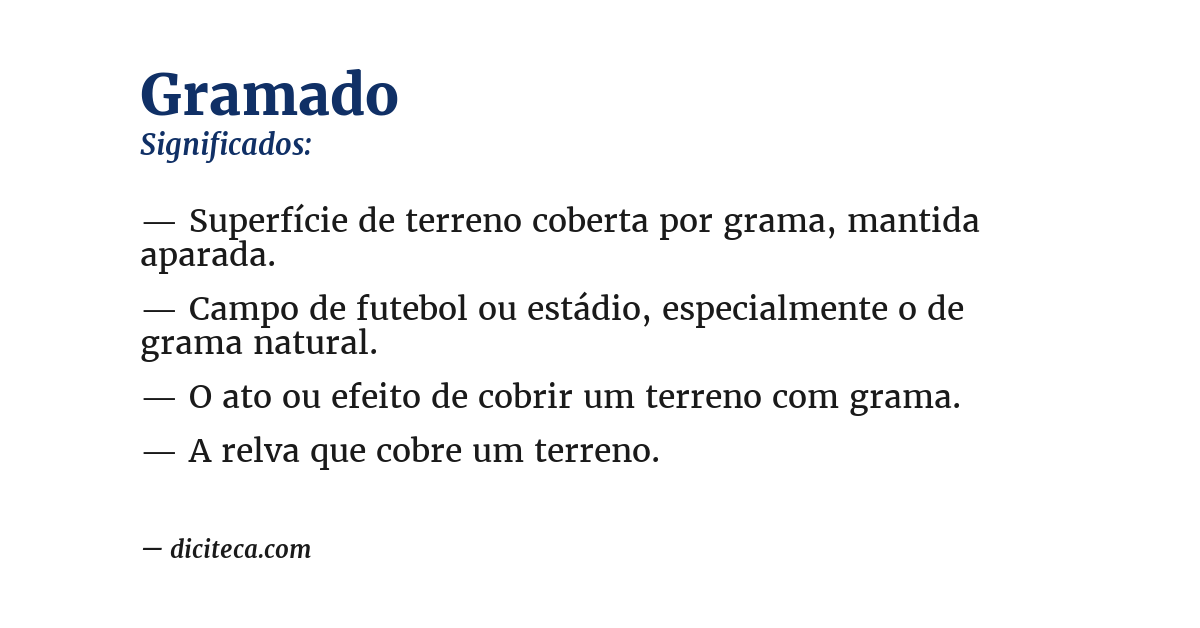 Significado de gramado
