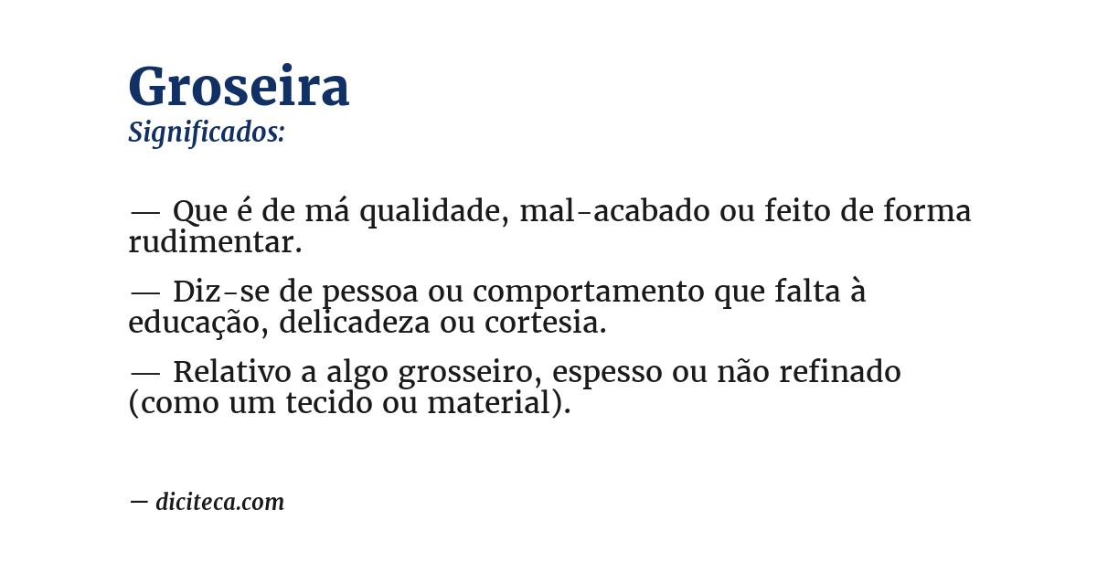 Significado de groseira