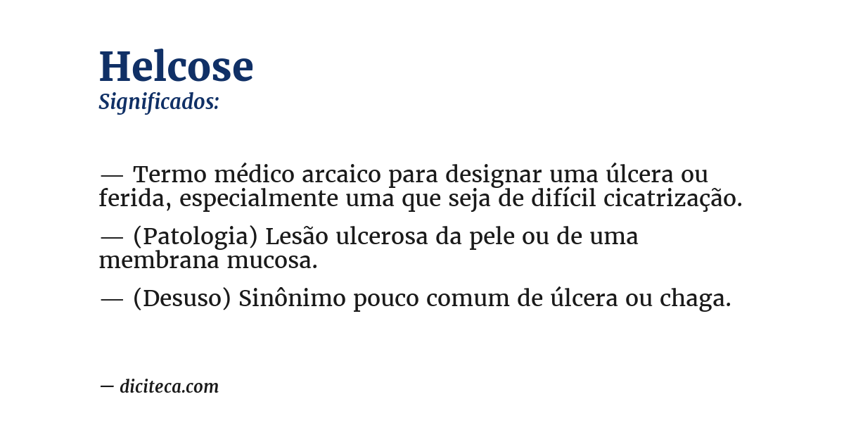 Significado de helcose
