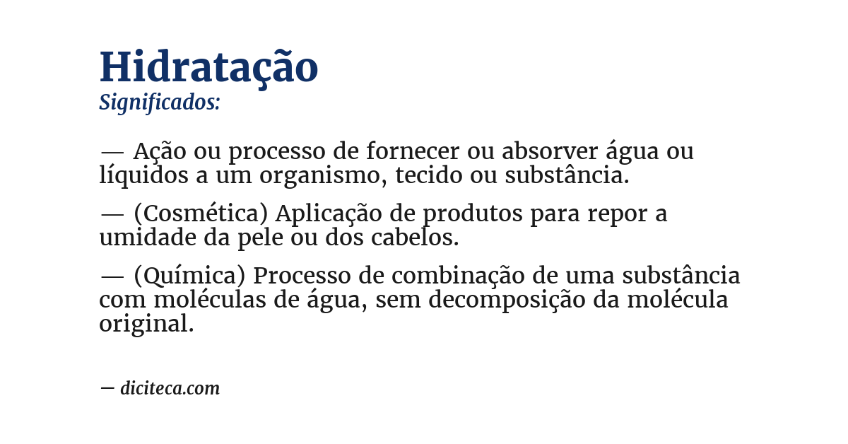 Significado de hidratação