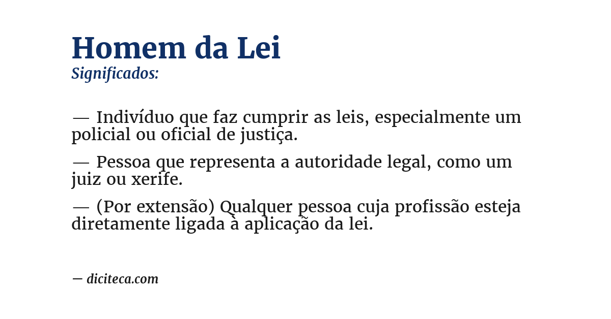 Significado de homem da lei
