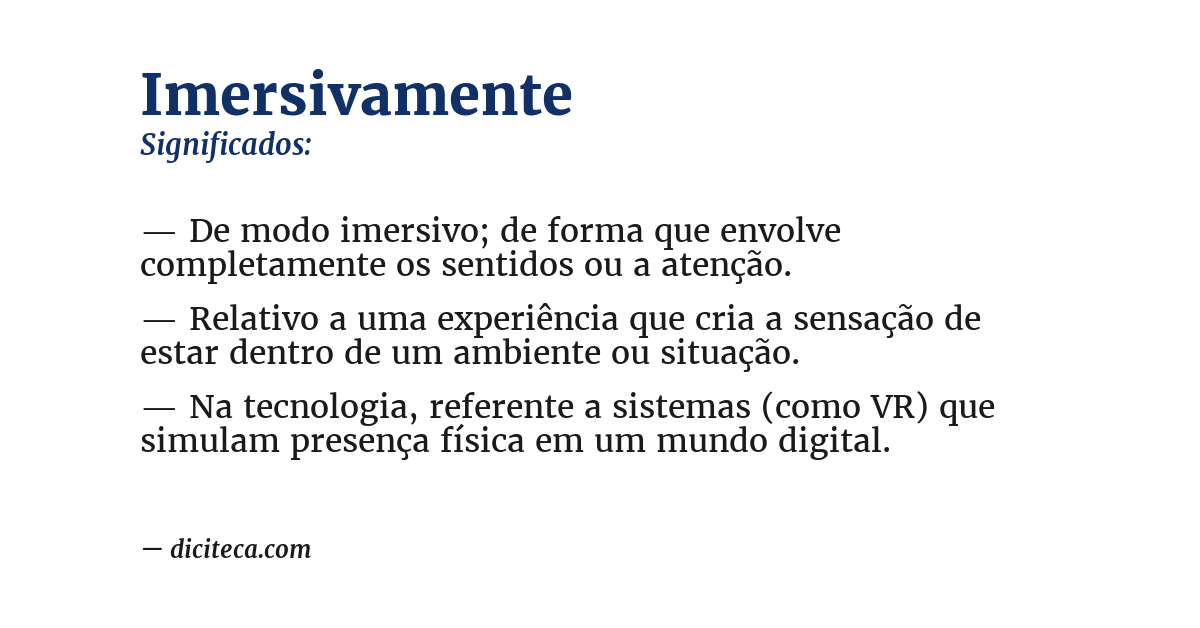 Significado de imersivamente