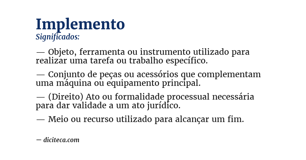 Significado de implemento