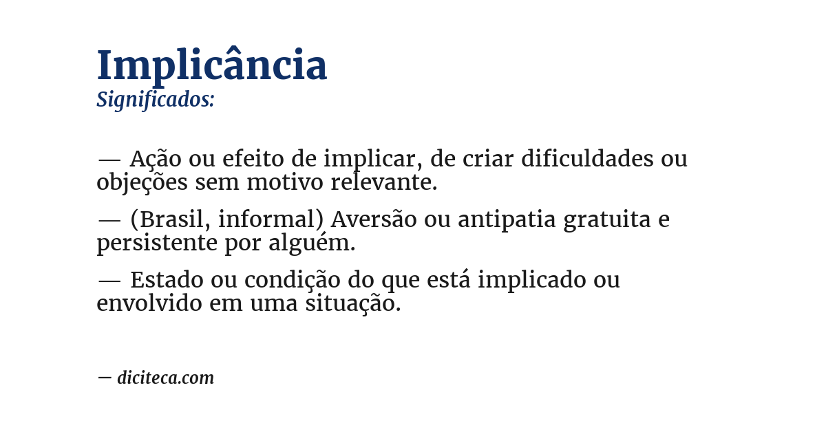 Significado de implicância