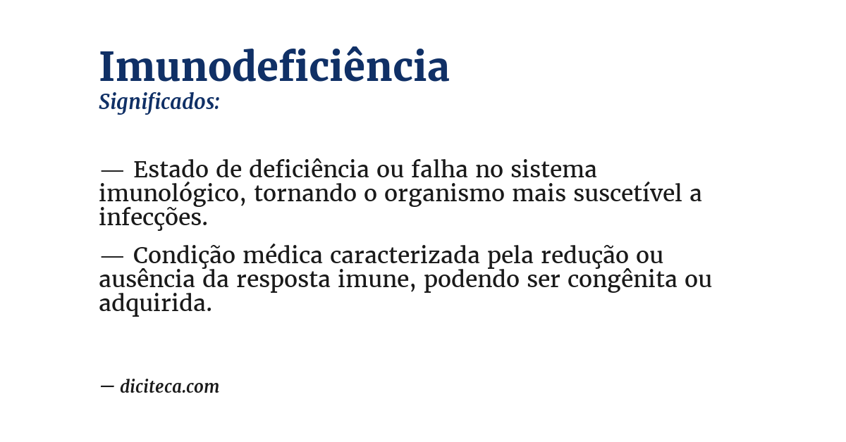 Significado de imunodeficiência
