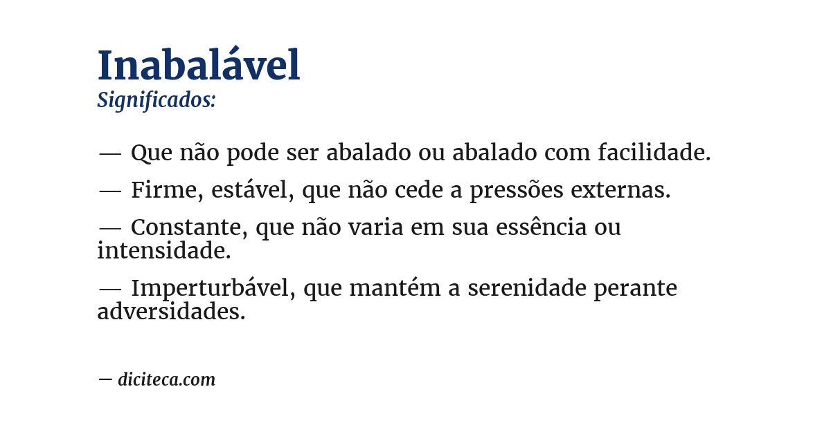 Significado de inabalável