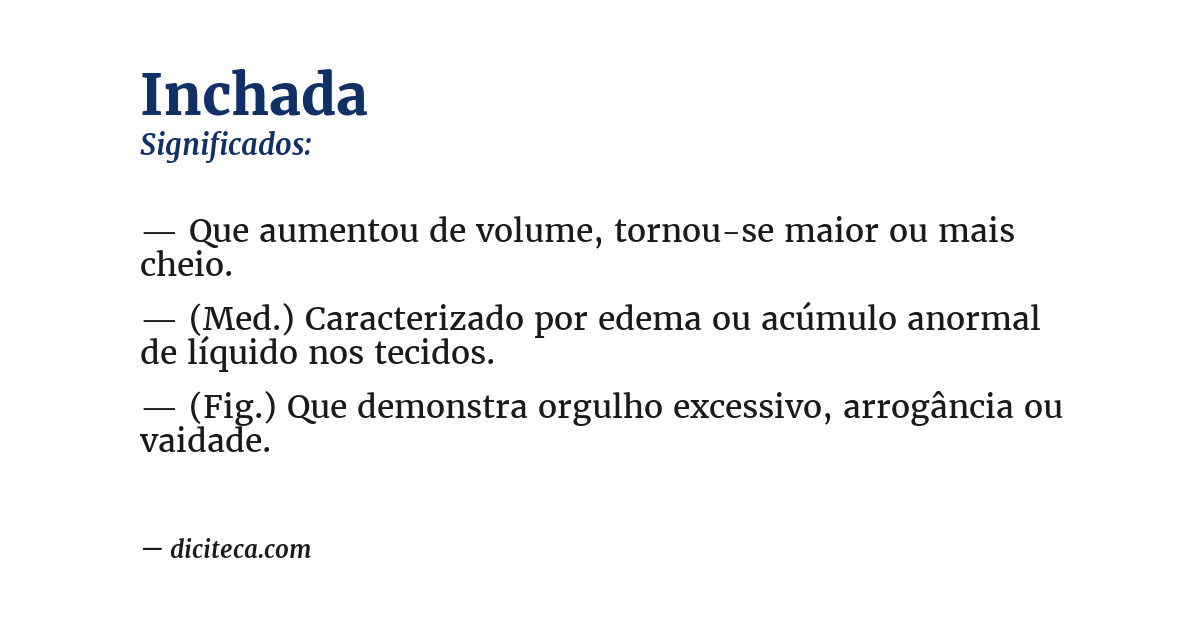 Significado de inchada