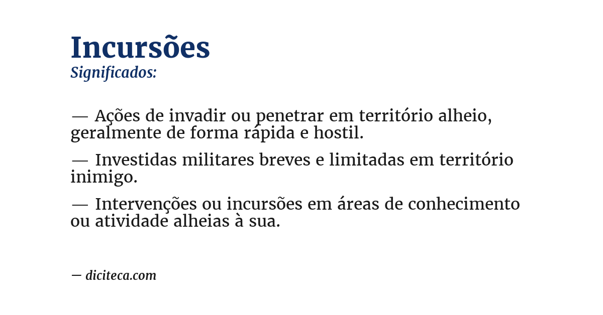 Significado de incursões