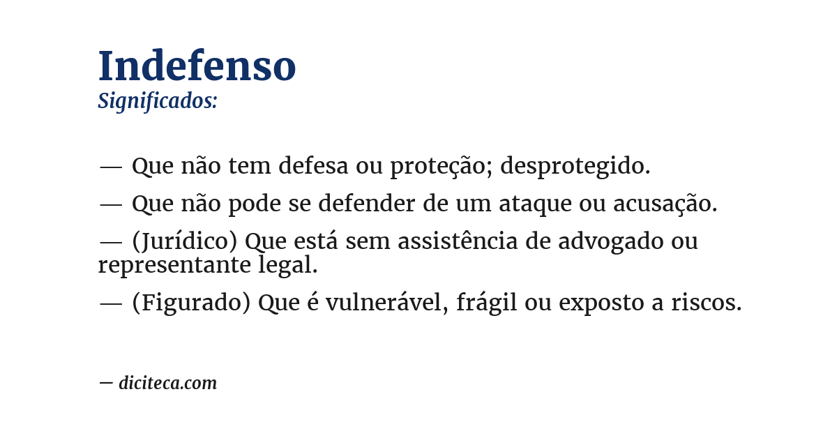 Significado de indefenso
