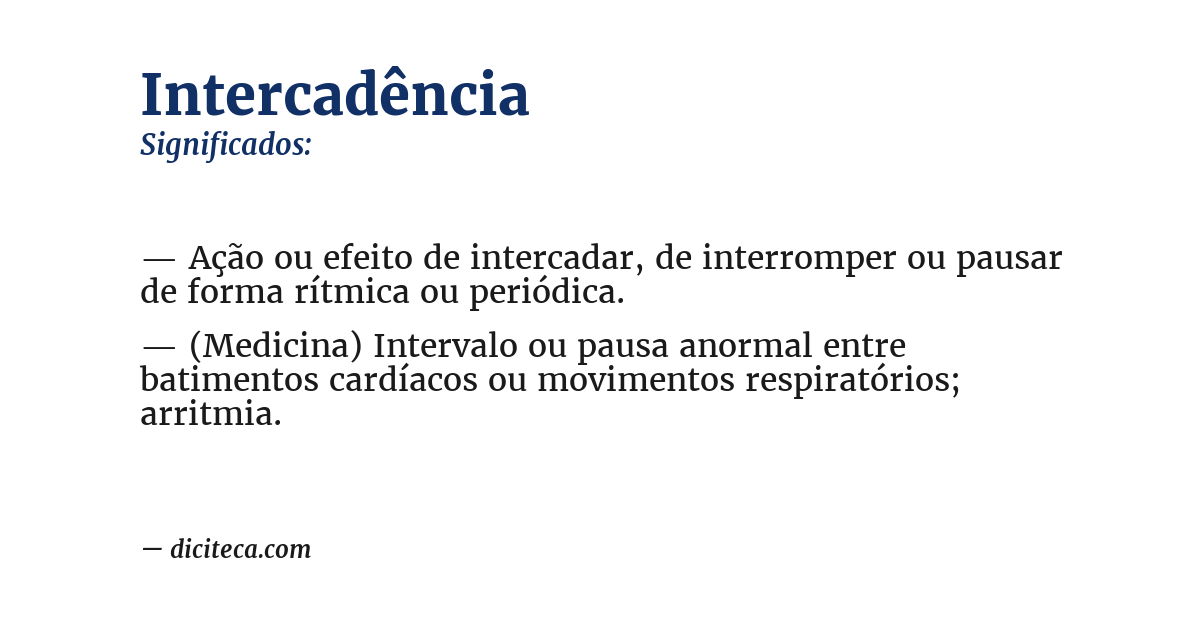 Significado de intercadência