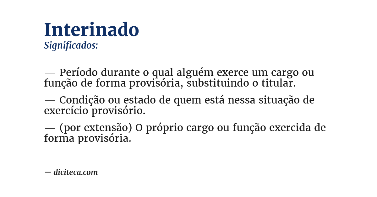 Significado de interinado