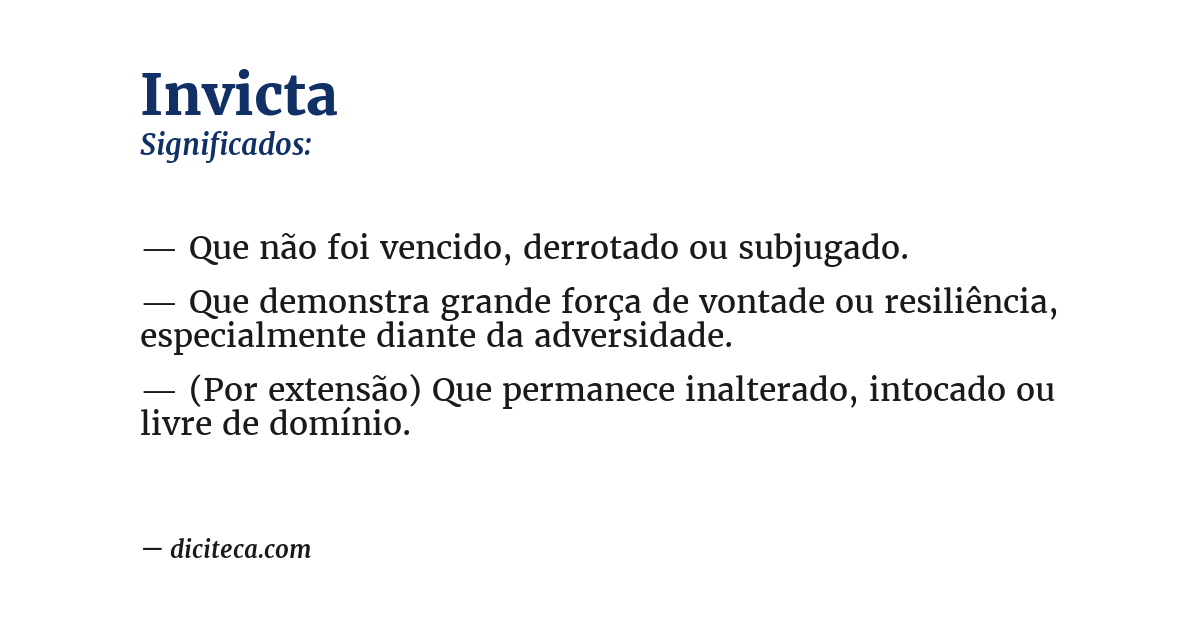 Significado de invicta