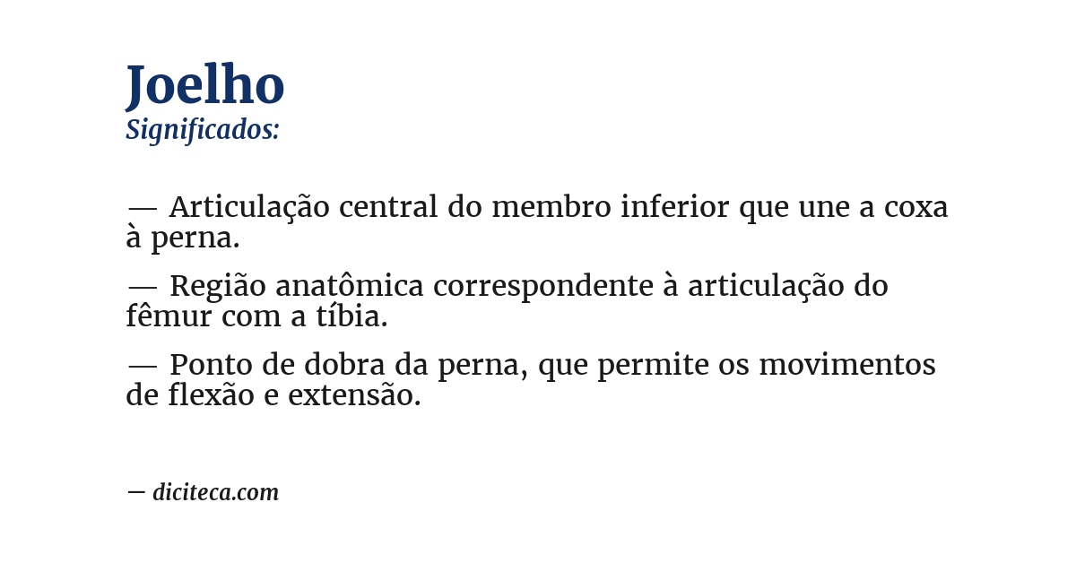 Significado de joelho