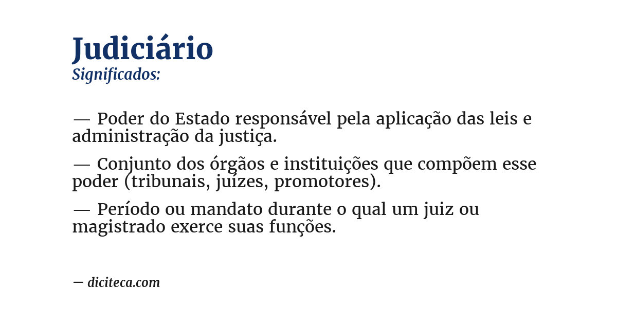 Significado de judiciário