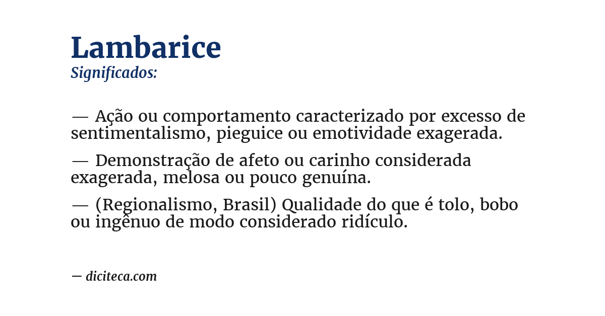 Significado de lambarice