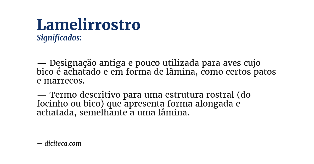 Significado de lamelirrostro