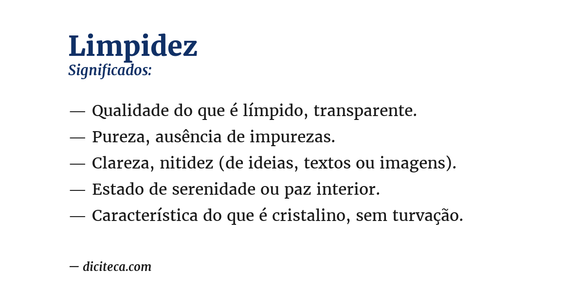 Significado de limpidez