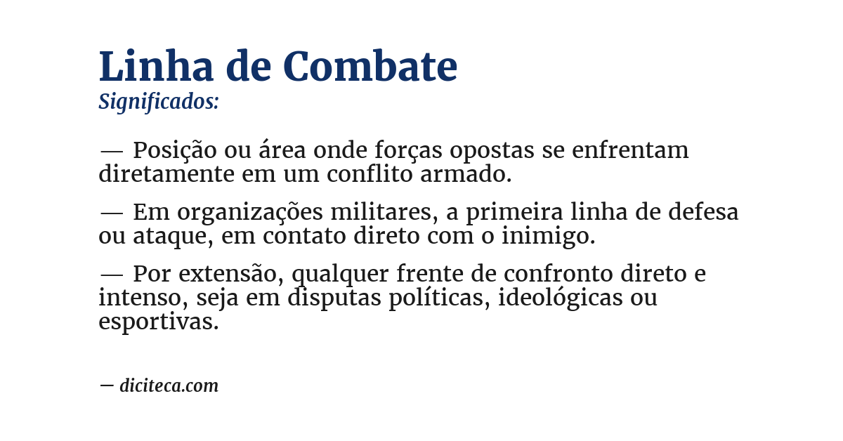 Significado de linha de combate