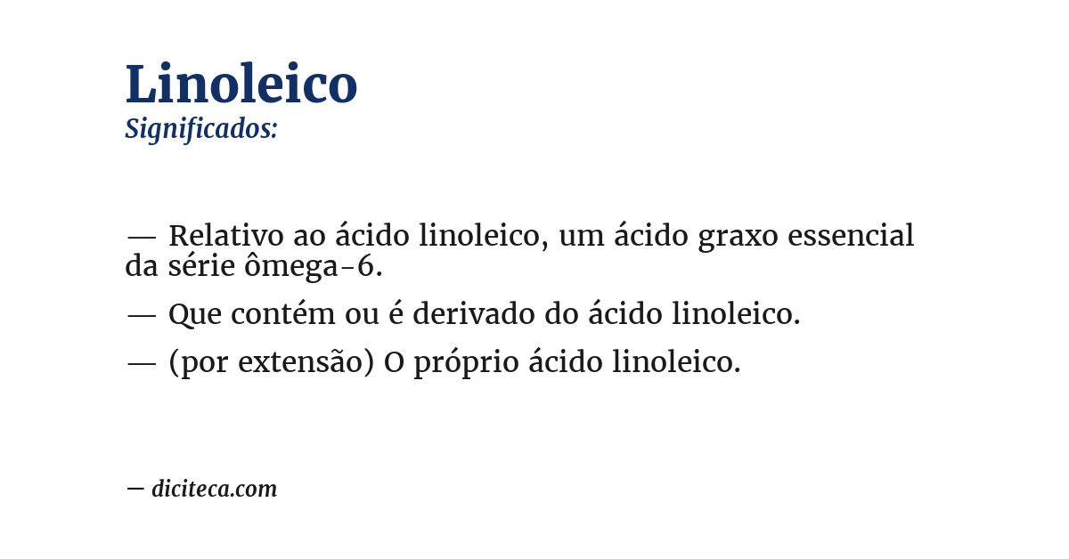 Significado de linoleico