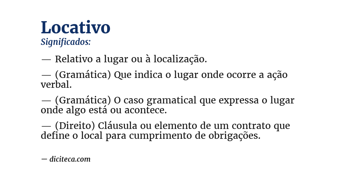 Significado de locativo