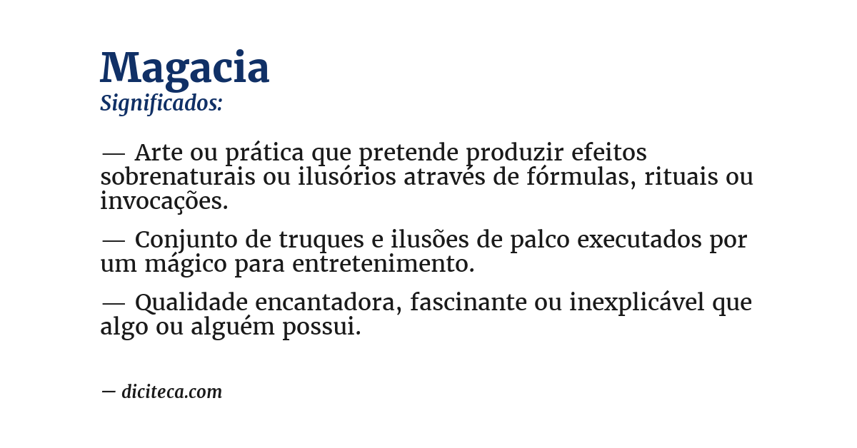 Significado de magacia