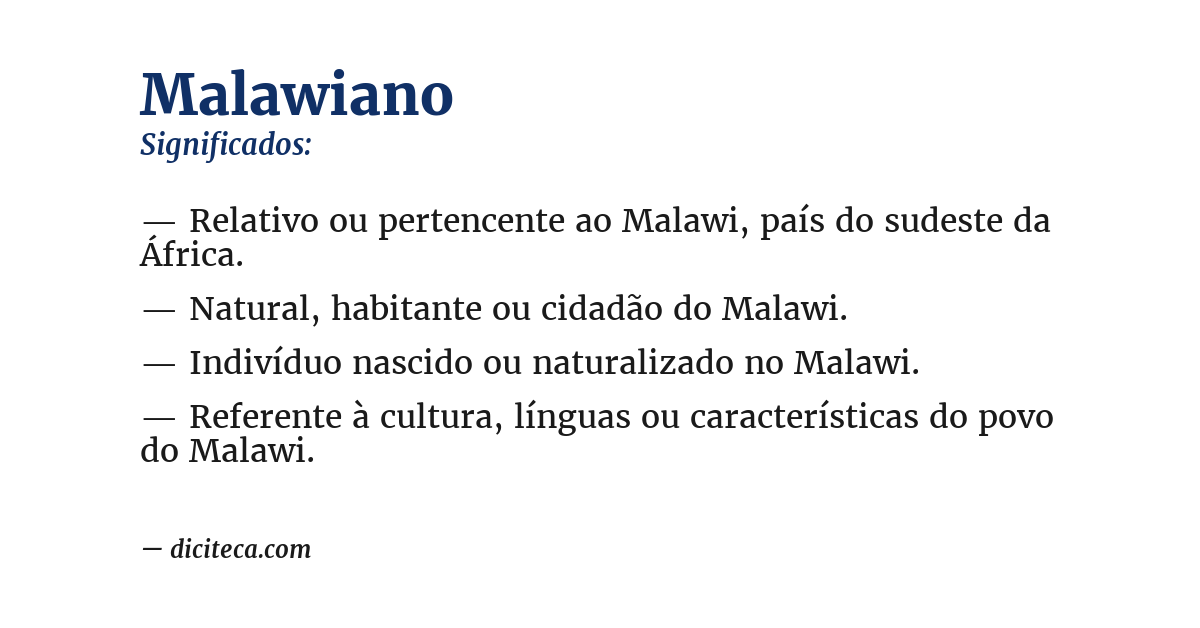 Significado de malawiano