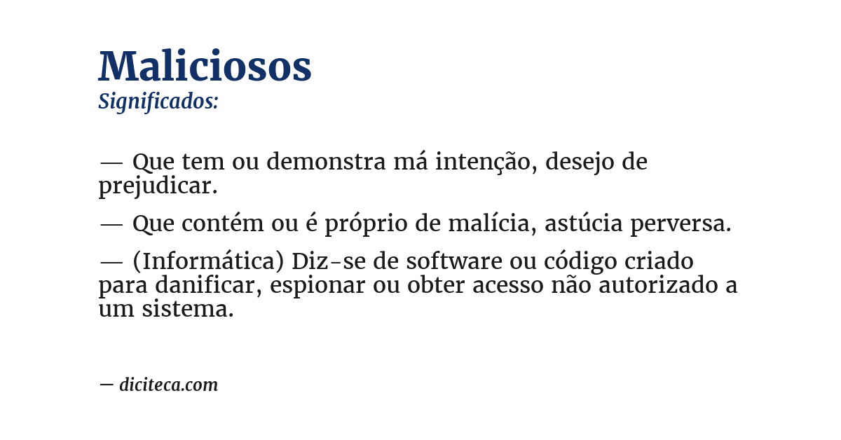 Significado de maliciosos