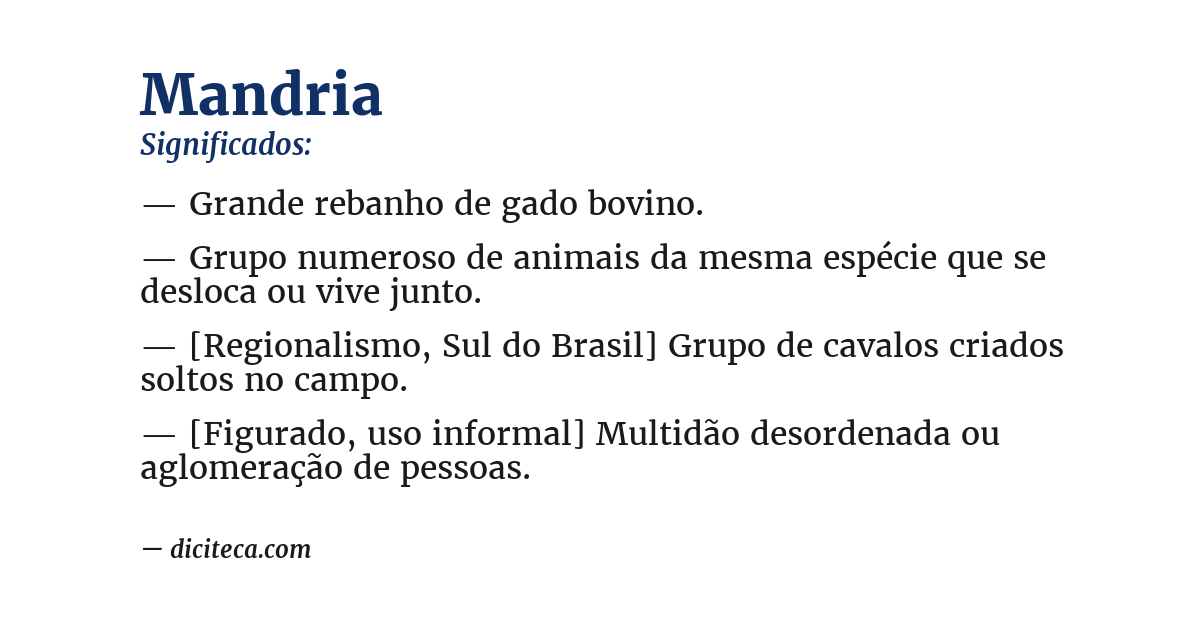 Significado de mandria