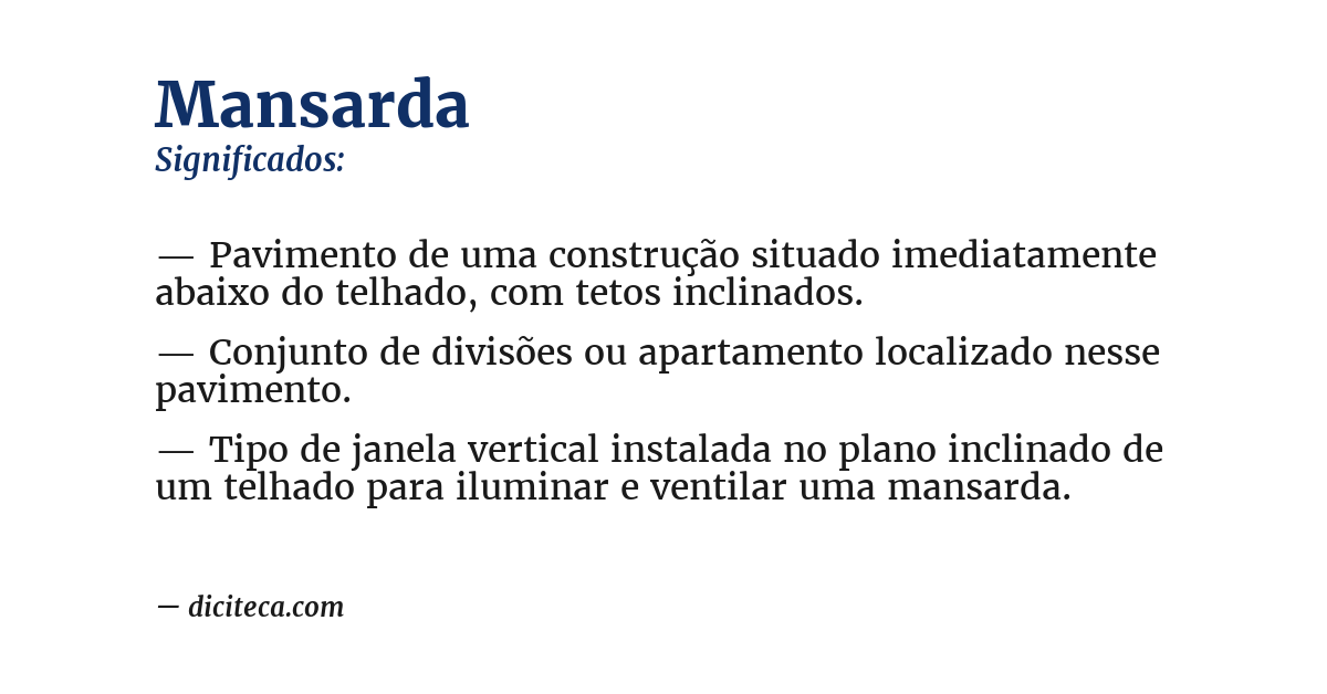 Significado de mansarda