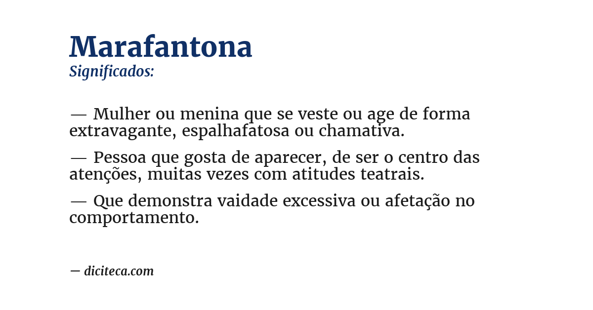 Significado de marafantona