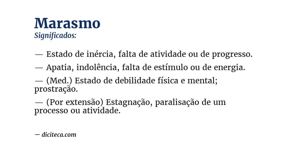 Significado de marasmo