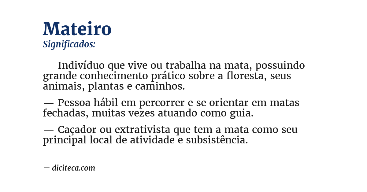 Significado de mateiro