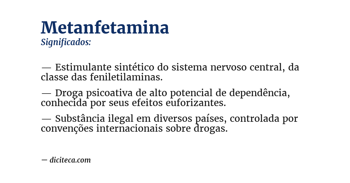 Significado de metanfetamina