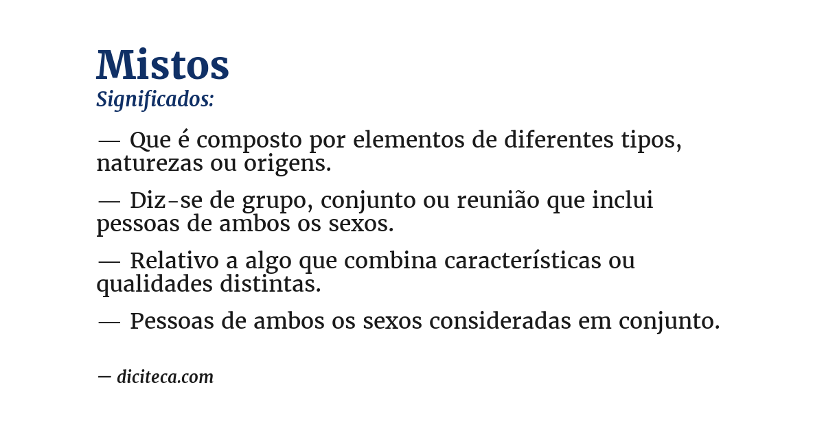 Significado de mistos