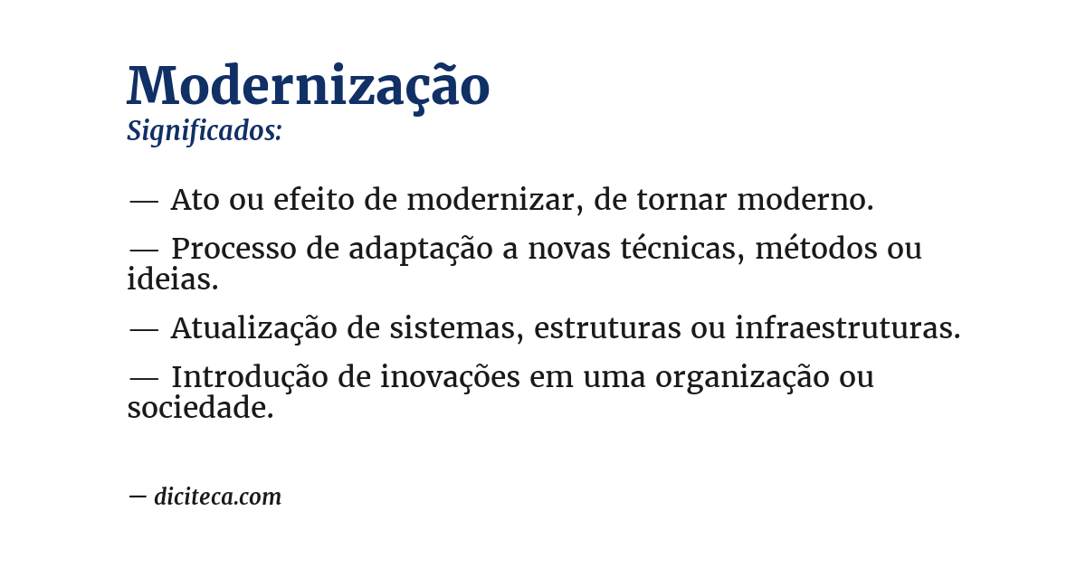 Significado de modernização