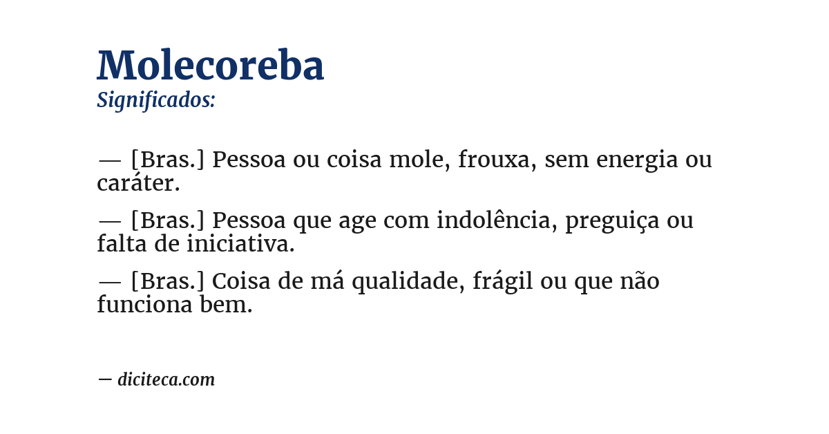 Significado de molecoreba