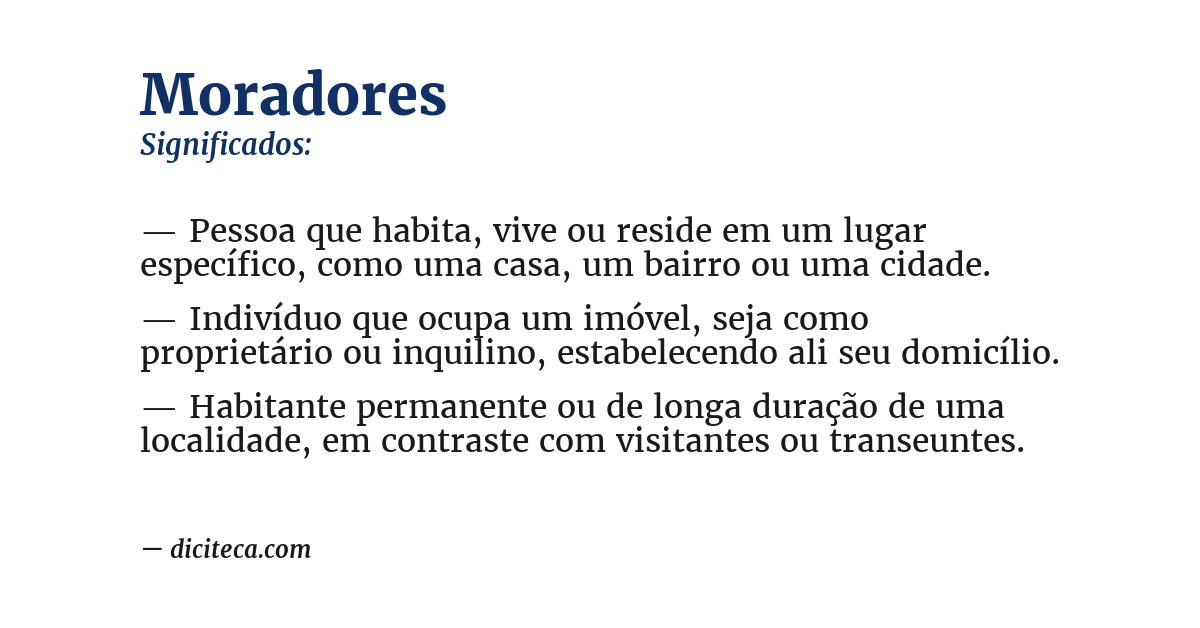 Significado de moradores