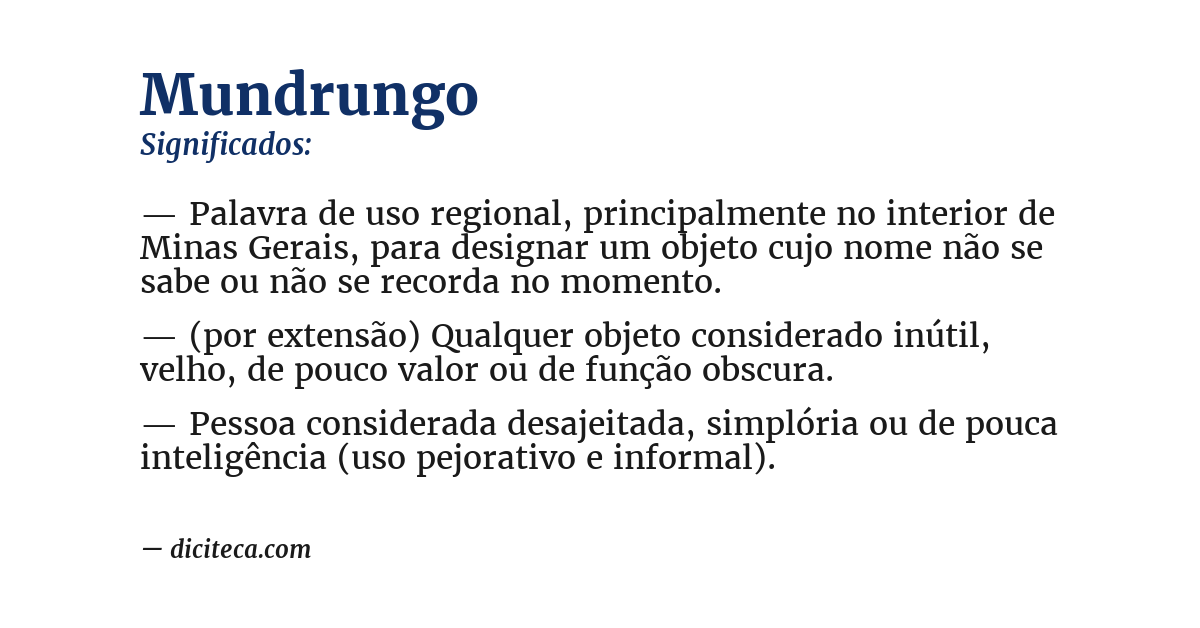 Significado de mundrungo