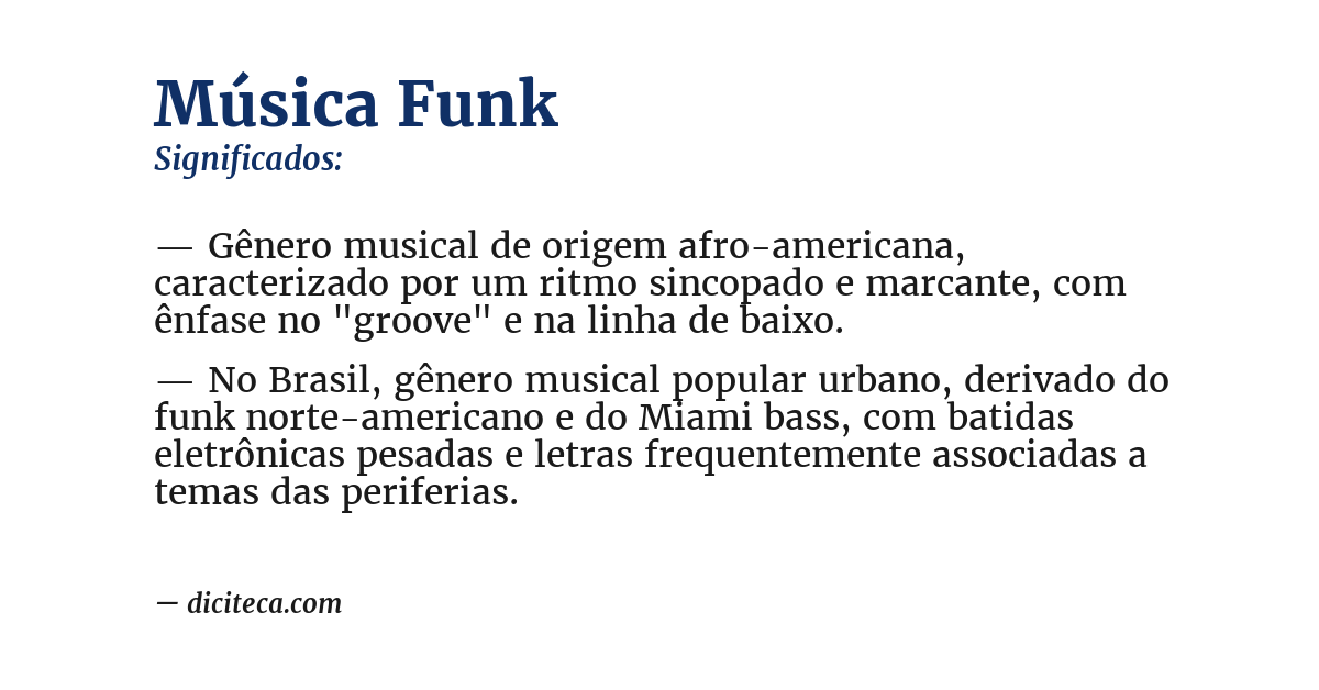 Significado de música funk