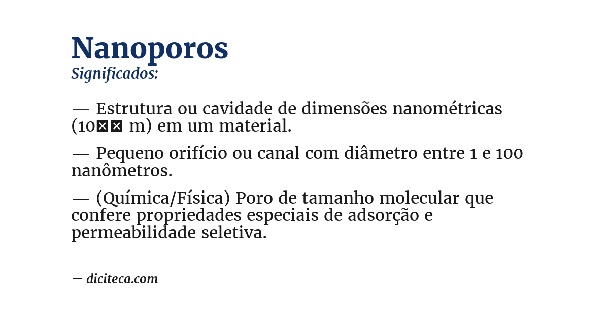 Significado de nanoporos