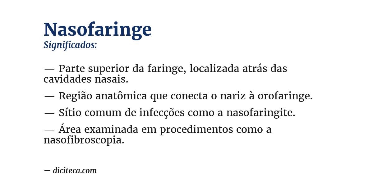 Significado de nasofaringe
