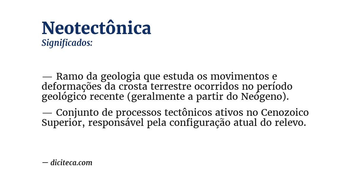 Significado de neotectônica