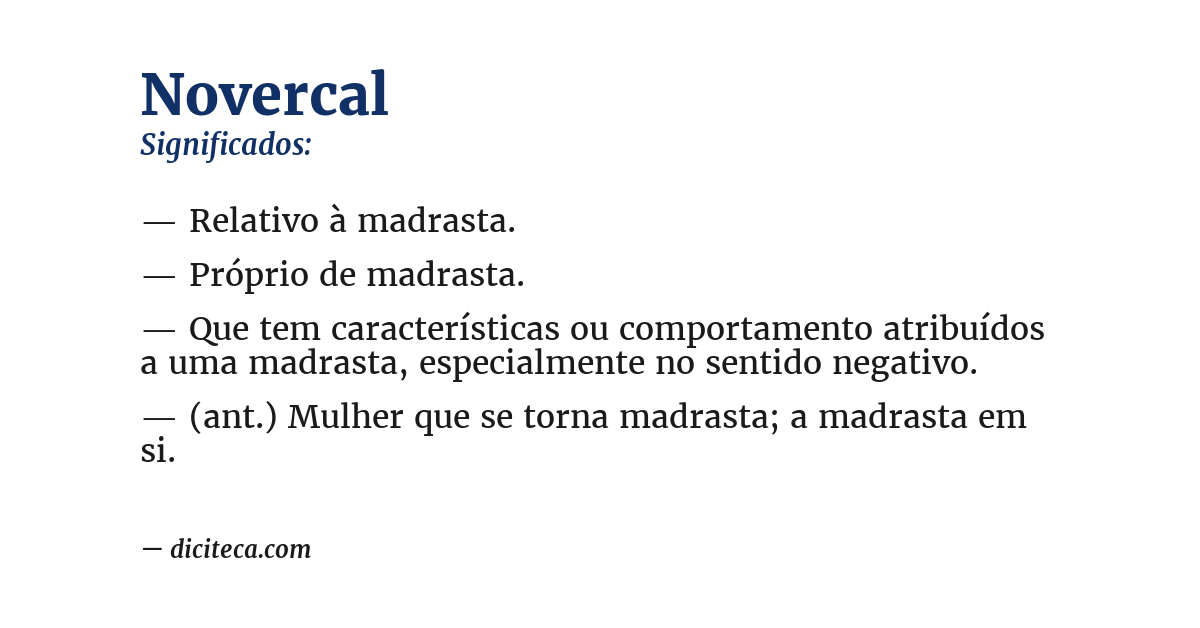 Significado de novercal