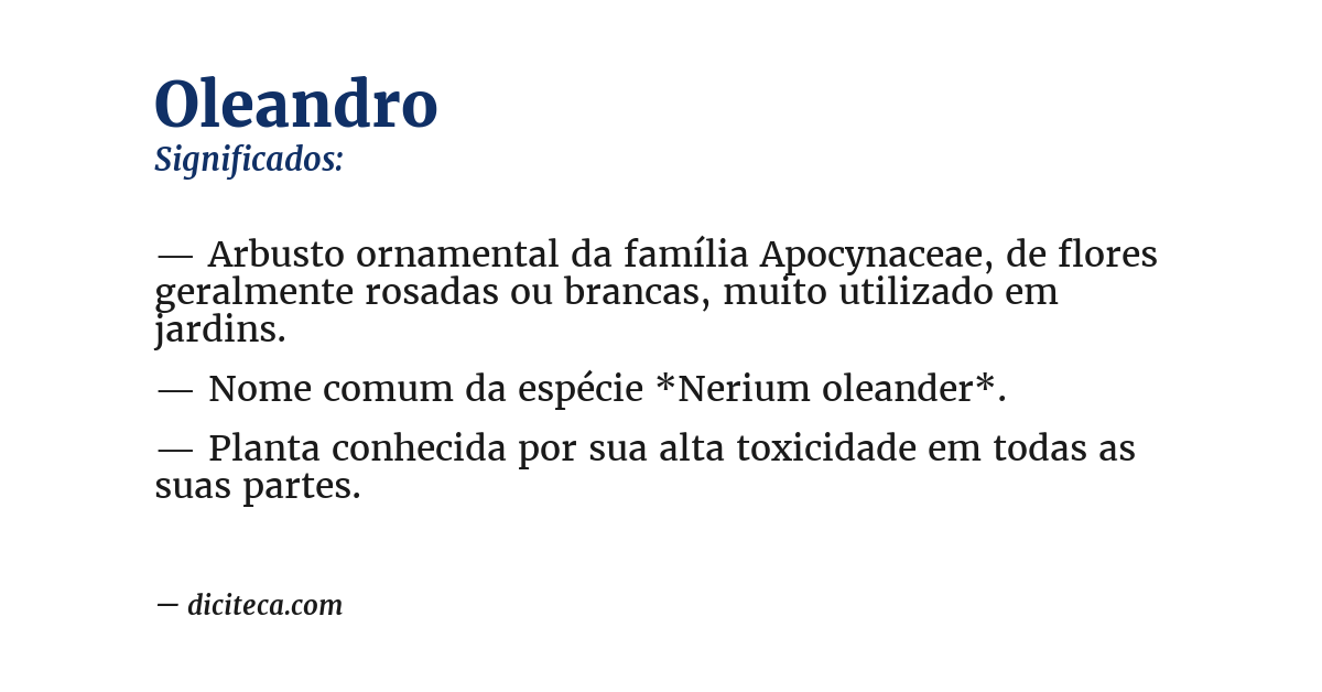 Significado de oleandro